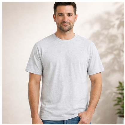 Men's Classic Cotton T-Shirt | 100% Cotton | 135 GSM Lightweight Fabric | Regular Fit | Soft & Breathable Everyday Wear