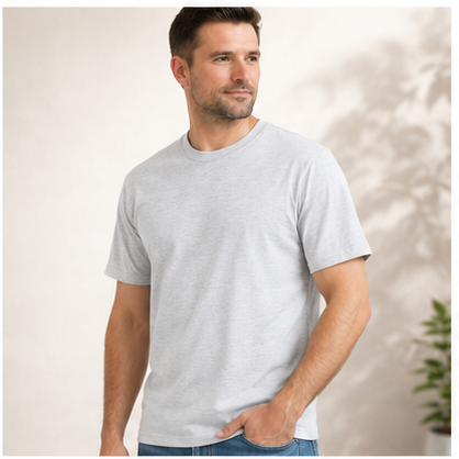 Men's Classic Cotton T-Shirt | 100% Cotton | 135 GSM Lightweight Fabric | Regular Fit | Soft & Breathable Everyday Wear