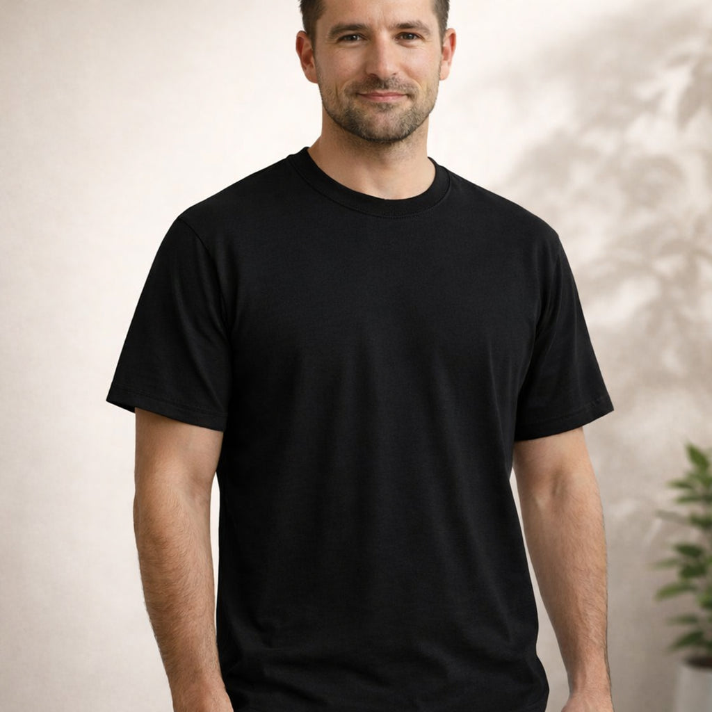 Pack of 3 Men’s Cotton T-Shirts | 135 GSM | White, Melange Grey & Black | Soft Summer Comfort | Regular Fit (Copy)