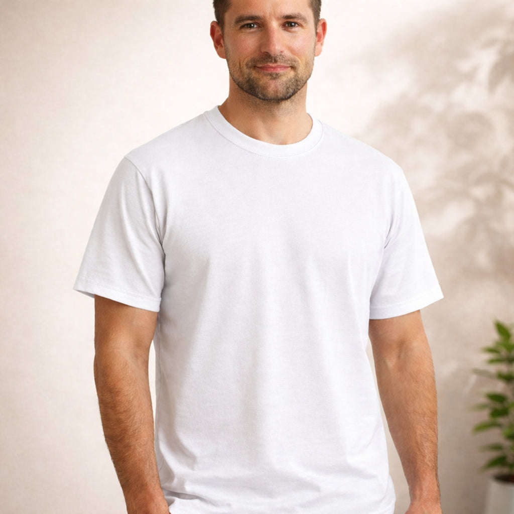 Pack of 3 Men’s Cotton T-Shirts | 135 GSM | White, Melange Grey & Black | Soft Summer Comfort | Regular Fit (Copy)