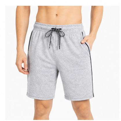 Men's Grey Casual Shorts | Soft Hosiery Fabric | Regular Fit | Side Pockets | Summer Wear