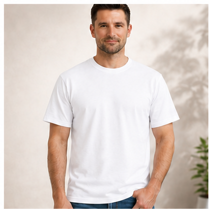 Men's Classic Cotton T-Shirt | 100% Cotton | 135 GSM Lightweight Fabric | Regular Fit | Soft & Breathable Everyday Wear