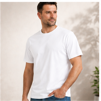 Men's Classic Cotton T-Shirt | 100% Cotton | 135 GSM Lightweight Fabric | Regular Fit | Soft & Breathable Everyday Wear